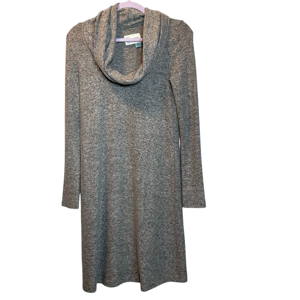 Anthropology Cowl Neck Sweater Dress Cozy Gray long sleeve xs